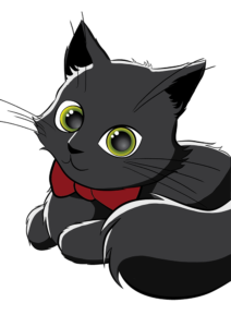 Cell shaded black cat